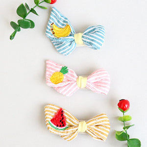 fruit stripe ribbon tongs non-slip pin (3 designs)