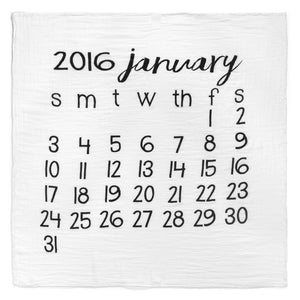 Organic Cotton Muslin Swaddle in Calendar Collection: January 2016