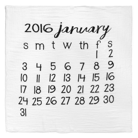 Organic Cotton Muslin Swaddle in Calendar Collection: January 2016
