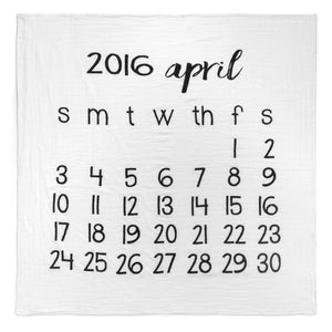 Organic Cotton Muslin Swaddle in Calendar Collection: April 2016