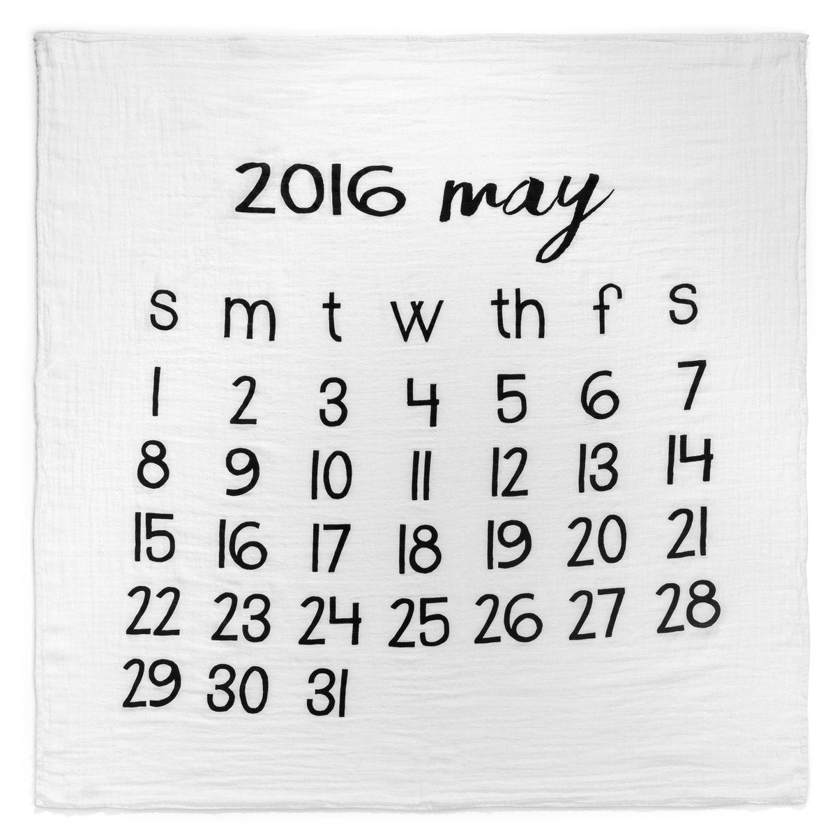 Organic Cotton Muslin Swaddle in Calendar Collection: May 2016