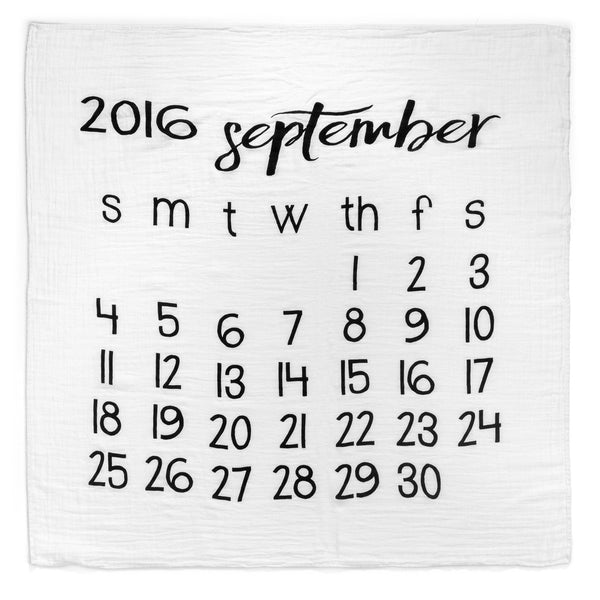 Organic Cotton Muslin Swaddle in Calendar Collection: September 2016