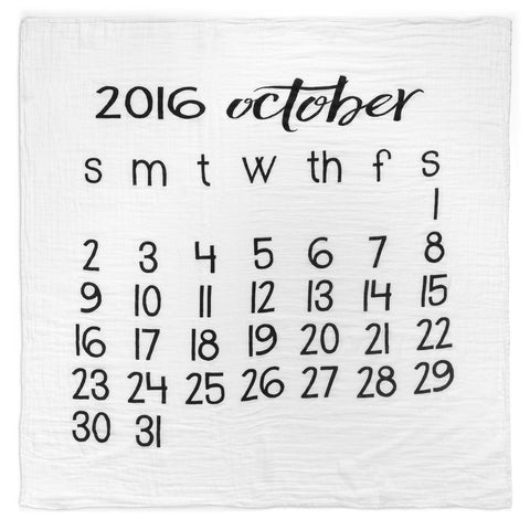 Organic Cotton Muslin Swaddle in Calendar Collection: October 2016