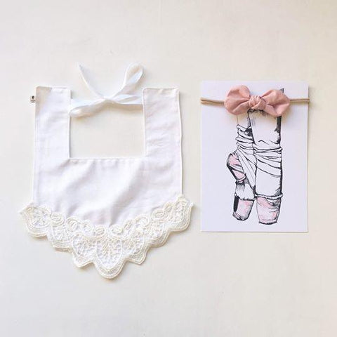 White Lace Wing Luxe Bib