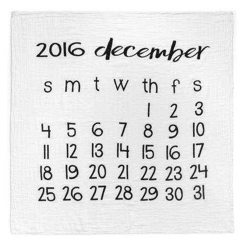 Organic Cotton Muslin Swaddle in Calendar Collection: December 2016