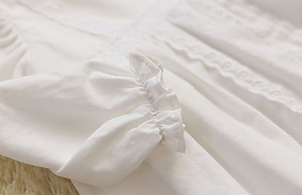 Marianna White Long Christening Dress Set (dress + bonnet + bloomers)