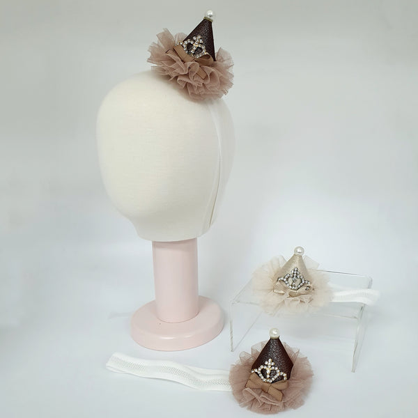 lace crown party hat baby band (2 colours)