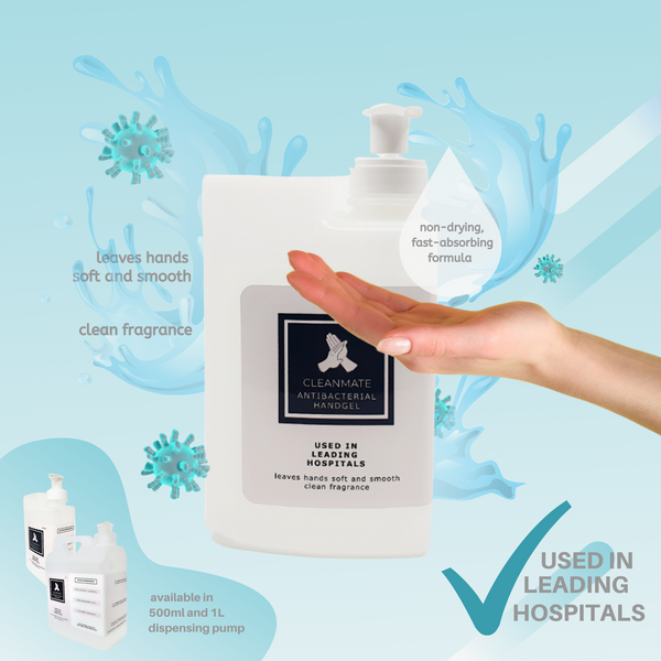 Cleanmate Antibacterial Handgel, Dispensing Pump