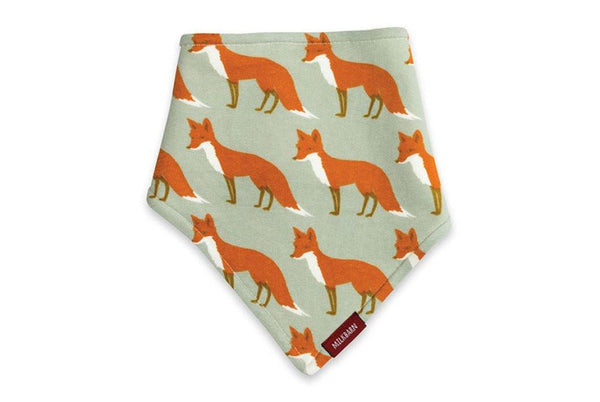Organic Cotton Kerchief Bib in Orange Fox