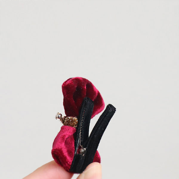 crown velvet ribbon non-slip pincers (3 colours)