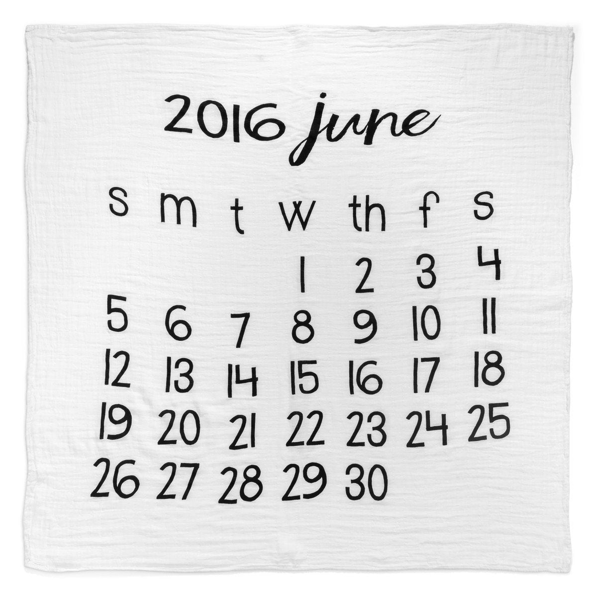 Organic Cotton Muslin Swaddle in Calendar Collection: June 2016