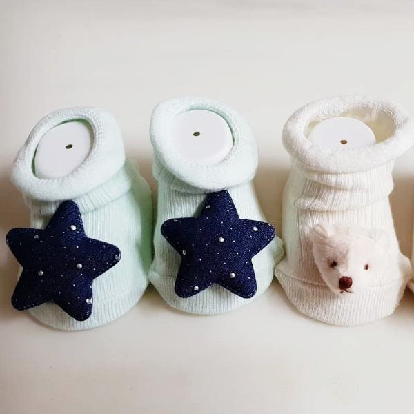 organic baby booties for newborn to 12 months - little star