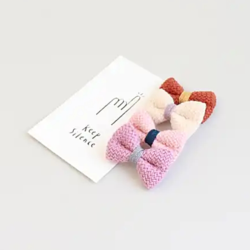 cutie knit ribbon non-slip tongs pin (8 colours)