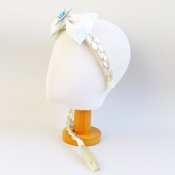 Sparkling Frozen Ribbon Braided Tooth Headband 2cm (2 colours)