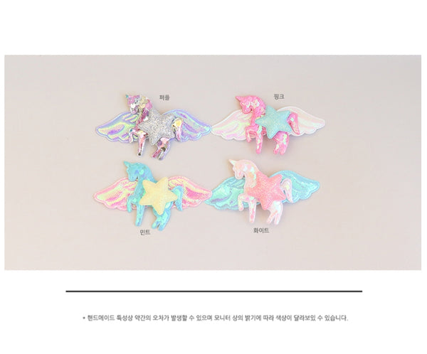 angel unicorn clip (4 colours)