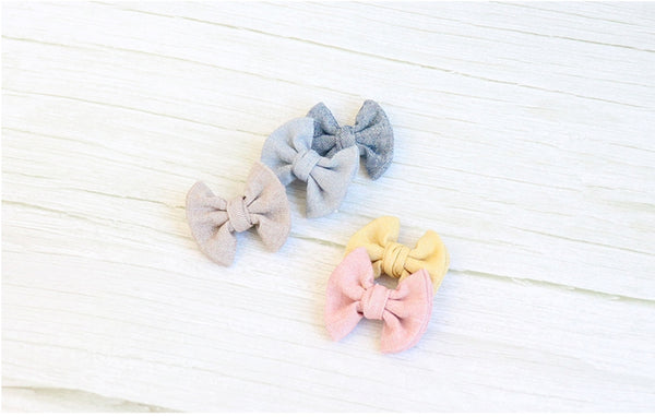 soft color denim mini ribbon non-slip tongs pin ( 5 colours)