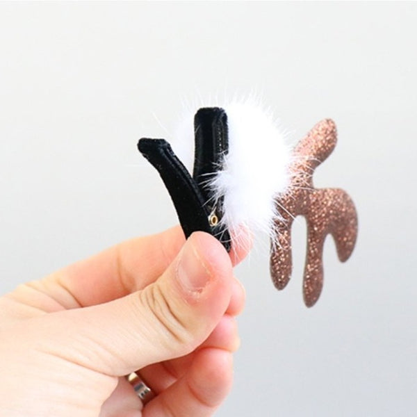 mink glitter antler non-slip clip (2 colours)