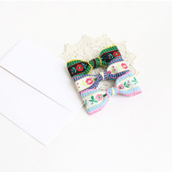 romantic flower embroidery ribbon non-slip pin (3 colours)