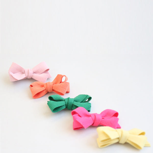 linen bebe ribbon non-slip tongs pin (5 colours)