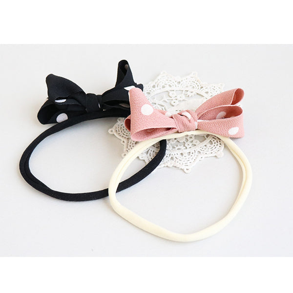 embossed dot embroid ribbon soft baby band (2 colours)