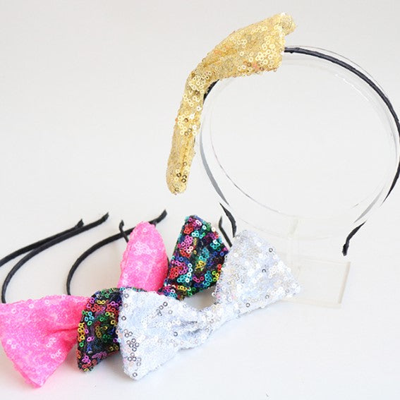 simple ribbon sequined headband (7 colours)