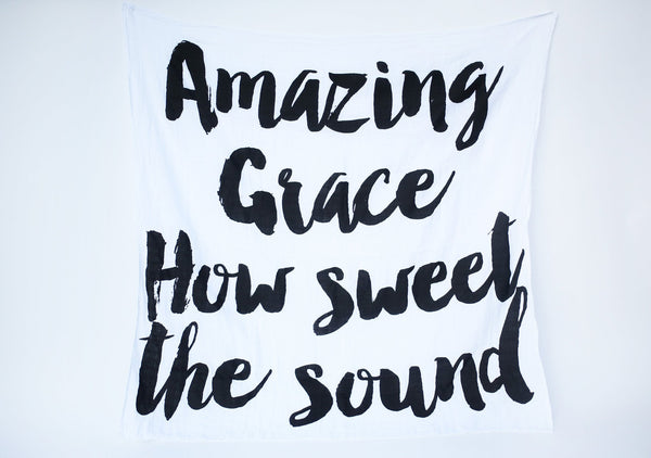 Organic Cotton Muslin Swaddle in Tapestry Collection: Amazing Grace