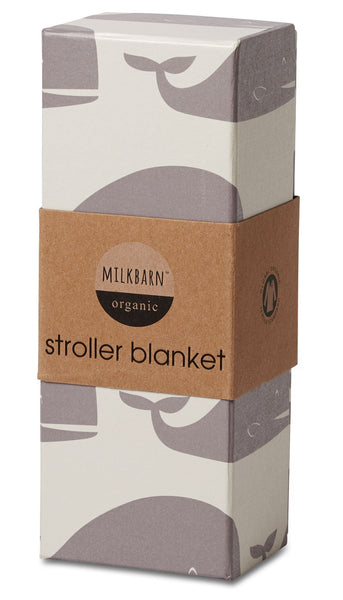 Organic Cotton Stroller Blanket in Grey Whale