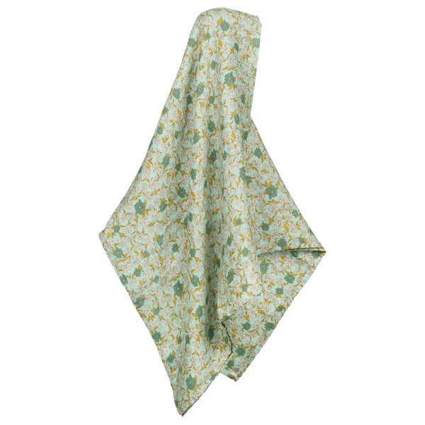 Bamboo + Cotton Muslin Swaddle in Blue Floral