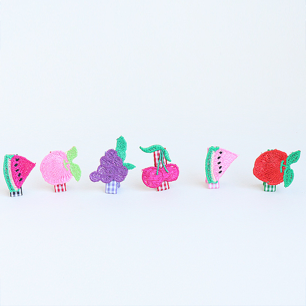embroidery fruit shop non-slip grip pin (6 designs)