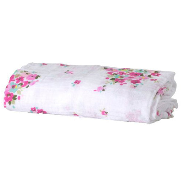Organic Cotton Muslin Swaddle in Floral