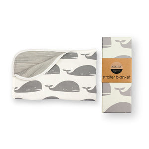 Organic Cotton Stroller Blanket in Grey Whale