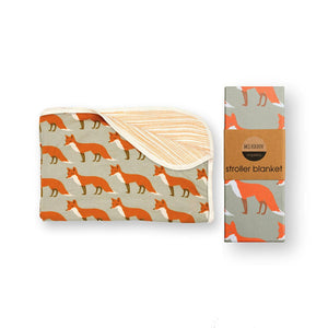 Organic Cotton Stroller Blanket in Orange Fox